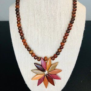 Wooden necklace Hand made from Costa Rica